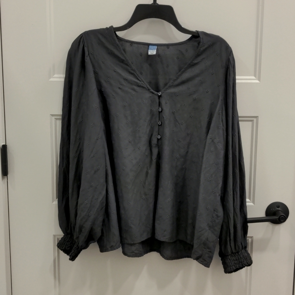 Gray Long Sleeve Blouse